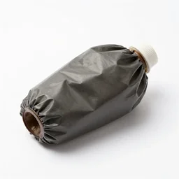 detail photo of a piece of trash on a white background, photorealistic, studio photo