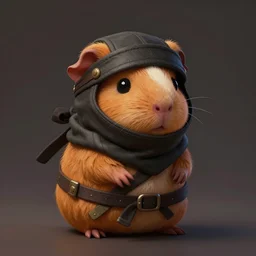 cute little anthropomorphic Guinea Pig Ninja , tiny, small,  short, Detailed Ninja outfit, cute and adorable, pretty, beautiful, DnD character art portrait, matte fantasy painting, DeviantArt Artstation, by Jason Felix by Steve Argyle by Tyler Jacobson by Peter Mohrbacher, cinematic lighting