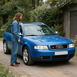 the last supper but jesus is a denim blue audi a 4 b 6 avant ( 2 0 0 2 )