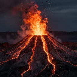 erupting volcano cinematic theatrical lighting dramatism anton fadeev greg rutkowski intricate 3 2 k trending on artstation cgsociety contest winner award winning golden ratio centered minutia details