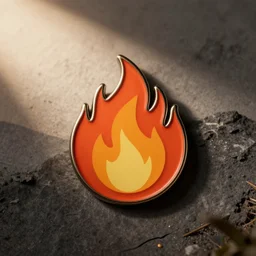 retro minimalistic clean fire warning enamel pin