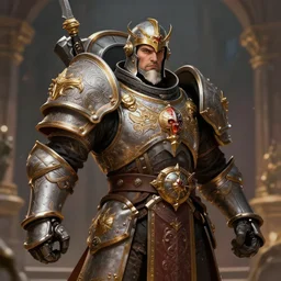 photo alexey gurylev as paladin warhammer by sasha tudvaseva, deep focus, intricate, elegant, regal, highly detailed, digital painting, artstation, concept art, matte, clear focus, illustration, warhammer, fantasy, hearthstone, artgerm, greg rutkovsky and alphonse mucha, bokeh, next - gen ps 5. game