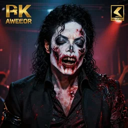 highly detailed portrait horrible bloody zombie black michael jackson stage in a small club in the background, grimdark gaping wounds, horror, fine art, award winning, intricate, elegant, sharp focus, cinematic lighting, highly detailed, digital painting, 8 k concept art, art by guweiz and z. w. gu, masterpiece, trending on artstation, 8 k