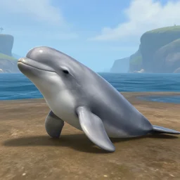 2 legged narwhal calf on land, ark survival evolved screenshot, unreal engine 5