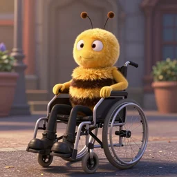 3 d render of paul rudd in a wheelchair, bee movie, 8 k, movie still