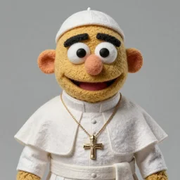 pope francis as a muppet. highly detailed felt. hyper real photo. 4 k.