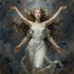 painting of stunning otherworldly goddess of beauty rising from the void, highly detailed, digital painting, artstation, concept art, smooth, sharp focus, illustration, art by gabriele dell otto, 8 k