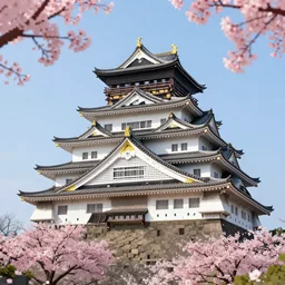 realistic japan castle + sakura, pixel art, 3 d, unreal engine 5, wallpaper, 8 k, ultra detailed, realistic photo, artstation