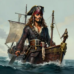 captain philips pirates, detailed matte painting by anton pieck, deviantart contest winner, fantasy art, concept art, official art, matte drawing