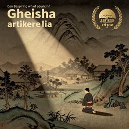 gheisha, art of the edo period, traditional japanese illustration,