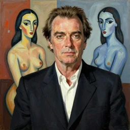 young jack nicholson painted in cubist style by salvador dali, matisse and jackson pollack