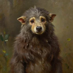 a cute and mischievous kender , realistic oil painting by Thomas Cole and Wayne Barlowe