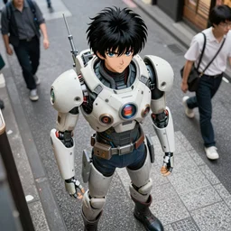 beautiful overhead perspective portrait photo in style of 1990s frontiers in anthropomorphic retrofuturism tokyo seinen manga street photography fashion edition, highly detailed, soft lighting