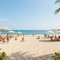 3 6 0 panorama hdr environment map of being on a beach party with sand bar dancing people music light sunset photograph very high detail focus octane render