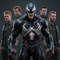retrofuturistic venom, portrait, quint buchholz, wlop, dan mumford, artgerm, liam brazier, peter mohrbacher, raw, featured on artstation, octane render, cinematic, rugged, intricate, 8 k