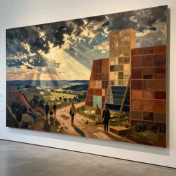 large scale painting by ivan serpa and helio oiticica, high resolution art scan, well lit