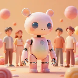 opalescent android cyborg animal in candyland, warm tones : by michal karcz, daniel merriam, victo ngai and guillermo del toro : ornate, dynamic, particulate, intricate, elegant, highly detailed, centered, artstation, smooth, sharp focus, octane render