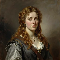 a vintage portrait painting of a fantasy explorer lady, highly detailed, art by tristan eaton and artgerm and william - adolphe bouguereau