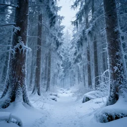 professional digital art of a forest made of ice, high quality, cinematic lighting, hd, 4 k, 8 k