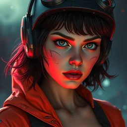retrofuturistic evil girl, portrait, quint buchholz, wlop, dan mumford, artgerm, liam brazier, peter mohrbacher, raw, featured on artstation, octane render, cinematic, rugged, intricate, 8 k
