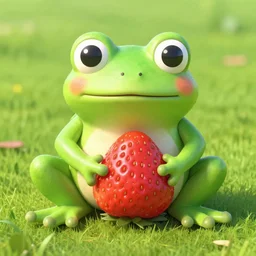 a frog made of strawberry by iisa frank