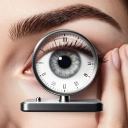 syd meade design for time machine that is held up to the eye
