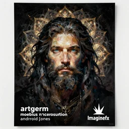 portrait study, lord of regeneration, illustrated on black paper by, artgerm, moebius, android jones : : fractal lotus pattern : : digital painting, digital art, concept art, character design, imaginefx : : hyperrealism, dark fantasy