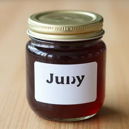 a jar of jelly with a label
