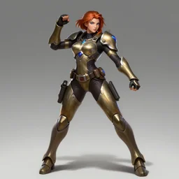 pretty armored anime girl in a dynamic pose, SWAT armor, fullbody art, in the style of league of legends, character concept art, by WLOP, trending on artstation