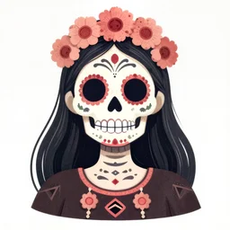 Illustration of a sugar skull day of the dead girl, art by Michal Karcz