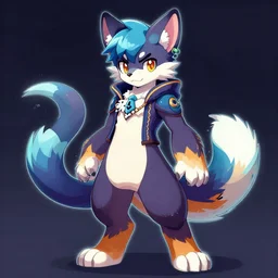 furaffinity synthwave themed protogen fursona OC