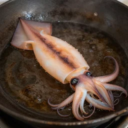 pichacu cooks a squid, photo, detailed, 4k