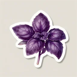 purple basil leaf botanical illustration cute small sticker by pierre - joseph redoute
