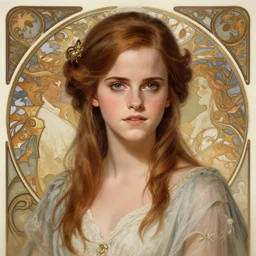 Emma Watson as a French Goddess, cute, fantasy, intricate, elegant, highly detailed, digital painting, 4k, HDR, concept art, smooth, sharp focus, illustration, art by artgerm and H R Giger and alphonse mucha