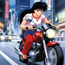 ghost rider riding in downtown neo tokyo, still of akira ( 1 9 8 8 ) directed by katsuhiro otomo, anime
