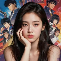 hologram woman is bored, with cute - fine - face, pretty face, oil slick hair, realistic shaded perfect face, extremely fine details, by realistic shaded lighting, dynamic background, poster by ilya kuvshinov katsuhiro otomo, magali villeneuve, artgerm, jeremy lipkin and michael garmash and rob rey, pascal blanche, kan liu