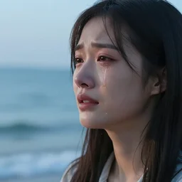 crying women tears as big as the sea