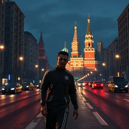 cinematic photo gta 5, moscow, red square, man in adidas tracksuit, churches, road, moskvich, rtx, volumetric light, 3 d art by crewdson gregory and artgerm and reflections, moscow, soviet apartment buildings, guns, 1 9 6 0, award winning, artstation, intricate details, realistic, hyperdetailed, 8 k resolution