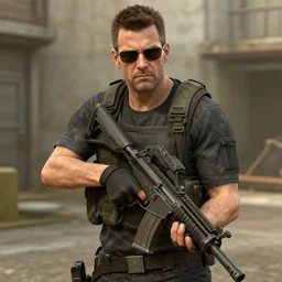 Mike Ehrmantraut as a Rainbox six siege operator, 4k, highly detailed