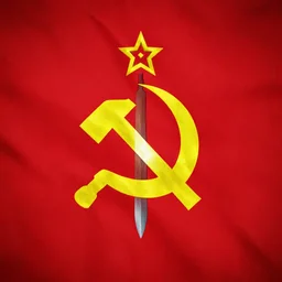 soviet union flag with a sword