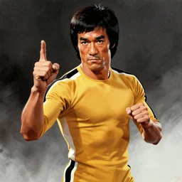 Bruce Lee movie poster by Drew Struzan trending on artstation