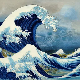sharp focus, breath taking beautiful, aesthetically pleasing, gouache ocean waves, water ripples and sea foam, art background by hayao miyazaki and studio ghibli, fine art, ambient lighting, hdr, 4 k, 8 k, cinematic, high quality art, award winning, trending, featured, masterful, dynamic, energetic, lively, elegant, intricate, complex, highly detailed, richly textured, rich vivid color, masterpiece.