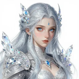 digital 2 d, fantasy, illustration, fan art, digital art, digital painting, semi realism, semi realistic, portrait, glitter, crystal, glitters, ranni, fromsoftware, eldenring, fanart, iridescent, holographic, artstation