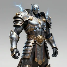 thunder overlordconcept, wearing thunder armor, ancient greek ornamented armor, beksinski, weta workshop concept art
