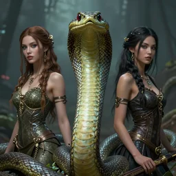 realistic detailed portrait of the snake women, dynamic lighting, photorealistic fantasy concept art, trending on art station, stunning visuals, creative, cinematic, ultra detailed