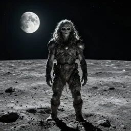 🤡 cthulhu on the lunar surface, moon, horizon, photorealistic, movie still