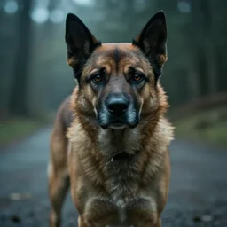 evil looking dog, 4 k, cinematic, photography