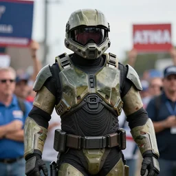 master chief at a maga rally