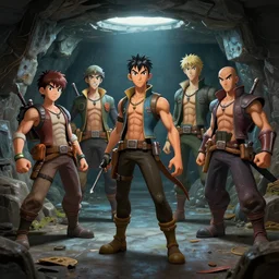 photo cartoon illustration comics manga painting of underground : 6 fantasy, digital painting, unreal engine, 8 k, volumetric lighting, contrast