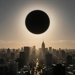 black hole sun shining on the city